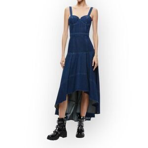 Alice + Olivia Blue High Low Denim Dress